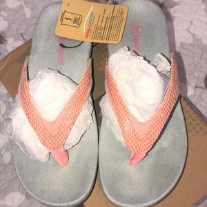 SPENCO Orthotic Slippers Flip Flop Sandals Flamingo NWOT